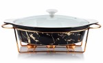 Naczynie żaroodporne ceramiczne z podgrzewaczem 2,6l Elegant czarne