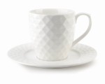 Filiżanka porcelanowa ze  spodkiem 230ml DIAMENT biała