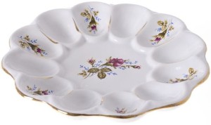 Talerz porcelanowy na jajka 22cm róża okrągły