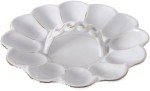 Talerz porcelanowy na jajka z uchwytem 22cm okrągły złoty 