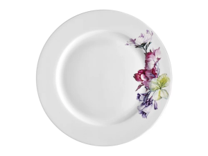 Talerz porcelanowy obiadowy płytki 27cm GARDEN biały