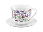 Filiżanka porcelanowa ze spodkiem 450ml GARDEN kwiat mięta