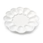 Talerz porcelanowy na jajka 21,5cm biały 