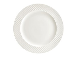 Talerz porcelanowy deserowy 21,5cm kratka Nordic kremowy