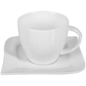 Komplet porcelanowy filiżanka ze spodkiem 6szt 220ml FALA