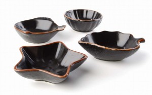 Komplet dipówek/miseczek ceramicznych 4szt czarny