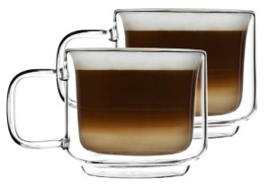 Komplet 2 szt szklanek z uchem termicznych 200ml DUO