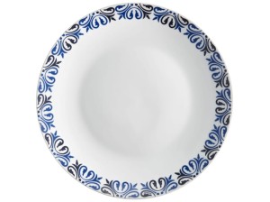 Talerz porcelanowy obiadowy głęboki 21,5cm Marocco granat 