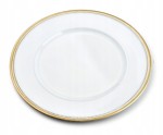 Talerz/podtalerz dekoracyjna z tworzywa 33cm BLANCHE Gold biały