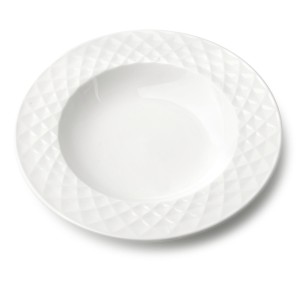 Talerz porcelanowy głęboki 20,5cm DIAMENT biały