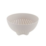 Cedzak/durszlak plastikowy 24cm Capri jasny szary