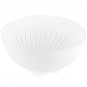 Cedzak/durszlak plastikowy 24cm Capri biały