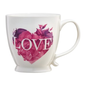 Kubek porcelanowy 400ml Love letters różowe serce 