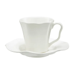 Filiżanka ceramiczna ze spodkiem 220ml Dina Rustic biała