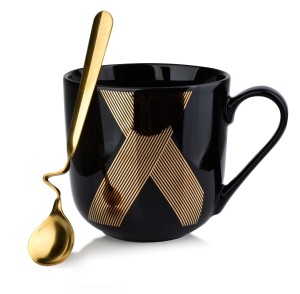 Kubek porcelanowy 550ml LOLA gold