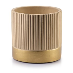 Osłonka ceramiczna rustykalna Rosita 14.5cm x 14cm beżowa