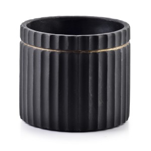 Osłonka ceramiczna rustykalna Rosita 15.5cm x 13cm czarna