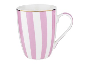 Kubek porcelanowy 340ml Stripes różowy