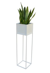 Kwietnik/osłonka metalowa loft h50 cm biały 