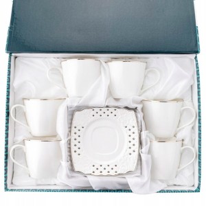 Komplet 6szt filiżanek porcelanowych 220ml Graffia biały