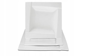 Komplet obiadowy talerzy porcelanowy 18 elementów Kubiko