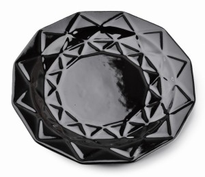 Talerz porcelanowy obiadowy płytki 24cm Adel black
