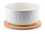 Salaterka porcelanowa na desce bambusowej 20cm Modern Life