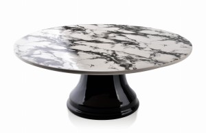 Patera porcelanowa na nodze 30cm Marble marmurkowa