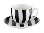 Filiżanka ze spodkiem 240ml Stripes czarna