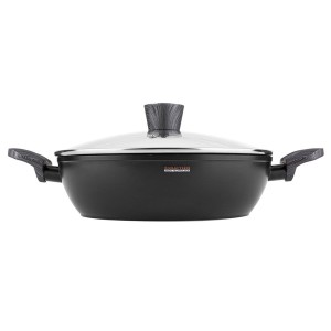 Garnek aluminiowy z pokrywką Bono 24 cm 2,5 l niski