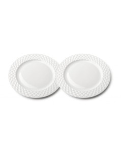 Talerz porcelanowy 2szt deserowy 20cm DIAMENT biały