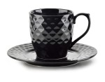 Filiżanka porcelanowa ze  spodkiem 230ml DIAMENT czarna