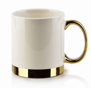 Kubek porcelanowy elegancki Dalia 330ml krem