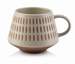 Kubek porcelanowy matowy Lotta 400ml linie