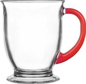 Kubek Kubas 400ml malowane ucho czerwone GLASMARK
