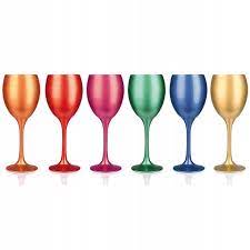 Komplet 6szt Kieliszek  Wino 300ml Metaliczny Mix
