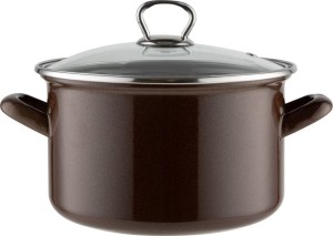 GARNEK EMALIOWANY MARIGOLD BRĄZOWY +POKRYWKA 3,7 l