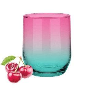 Szklanka niska 300ml Colorful turkus-róż