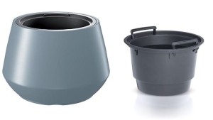 Doniczka z wkładem Heos, jasnoszara 43,6 cm