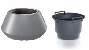 Doniczka Intratuin Heos szara D 58,2 H 30 cm