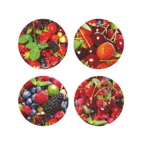 Zakrętka do słoika, wieczko z wiśniami/owoce 6.6 cm 4 zaczepy 10 sztuk