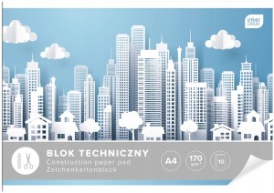 Interdruk blok techniczny biały format A4 - 10 kartek