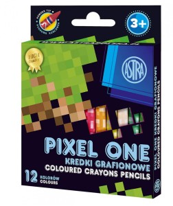 Kredki grafionowe świecowe ASTRA PIXEL ONE 12 kolorów