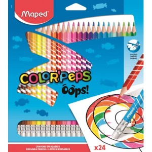 Maped Kredki Colorpeps Oops trójkątne z gumką 24 kolorów
