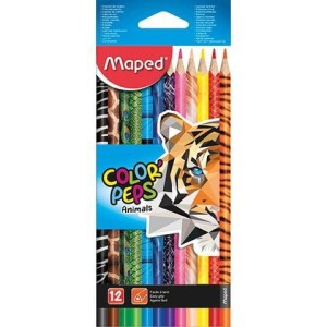 Kredki ołówkowe Colorpeps Animals 12 kolorów MAPED