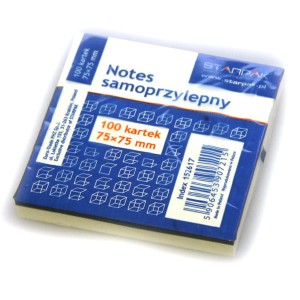 NOTES SAMOPRZYLEPNY 100 KARTEK 75X75MM