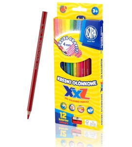 Sześciokątne kredki z grubym 4mm grafitem