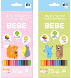  Kredki ołówkowe trójkątne B&B Kids Pastel 12 kolorów