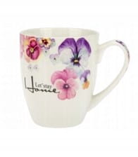 Kubek Bratki 400ml z porcelany New Bone
