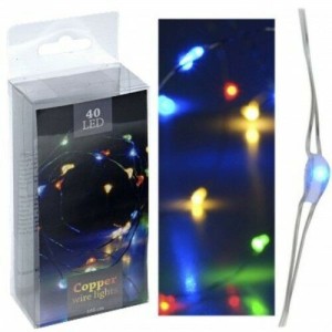 Lampki na druciku na baterie kolorowe 40 led